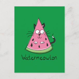 Funny Cat Watermelon Cute Kids Postcard
