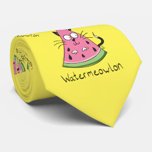 Funny Cat Watermelon Cute Kids Tie