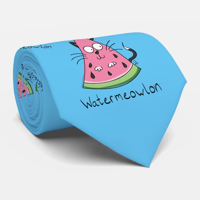 Funny Cat Watermelon Cute Kids Tie (Rolled)