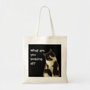 Funny Cat "What are you looking at!" Tote Bag