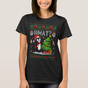 Funny Cat What Black Cat Christmas Tree Ugly Xmas  T-Shirt