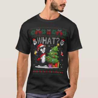Funny Cat What Black Cat Christmas Tree Ugly Xmas  T-Shirt