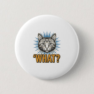 Funny Cat 'WHAT_' Vintage Engraving Graphic Tee_1 6 Cm Round Badge