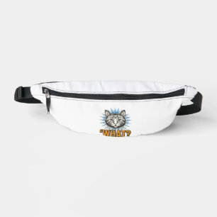 Funny Cat 'WHAT_' Vintage Engraving Graphic Tee_1 Bum Bags