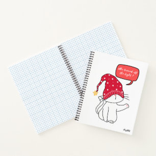 funny cat, who turned off the light? notebook