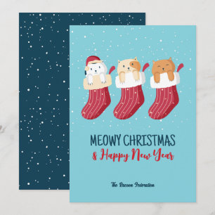 Funny Cat Winter Holiday Meowy Christmas