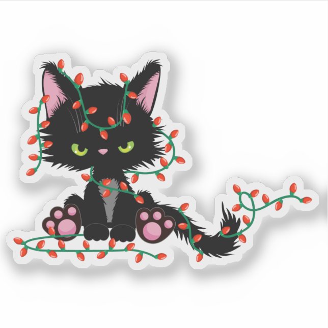 Funny Cat with Christmas Ornaments (Front)