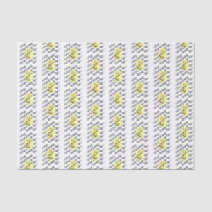 Funny Cat With Guitar on Yellow with Music Notes Tissue Paper
