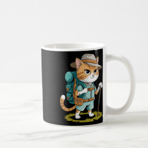 Funny Cat With Hiking Backpack Hiking Cat Adventur Coffee Mug
