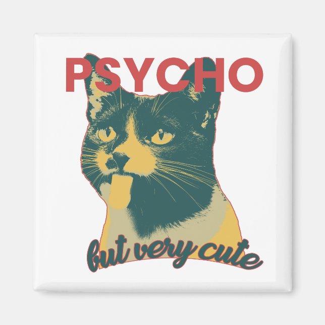 Funny Cat With Tongue Out Magnet (Front)