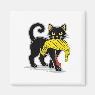 Funny Cat With Trump Hair Us Flag Vote Kamala Harr Magnet
