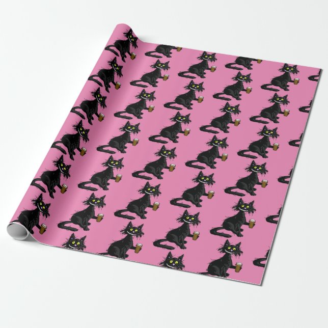 Funny Cat Wrapping Paper (Unrolled)