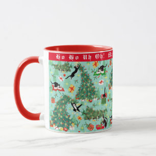 Funny Cat Wrecks Christmas Tree Custom Mug