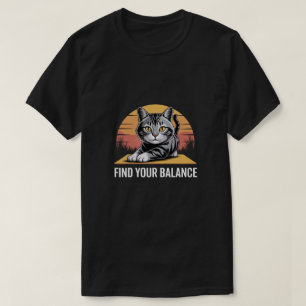 Funny Cat Yoga Find Your Balance T-Shirt