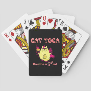 Funny Cat Yoga Notebook Playing Cards