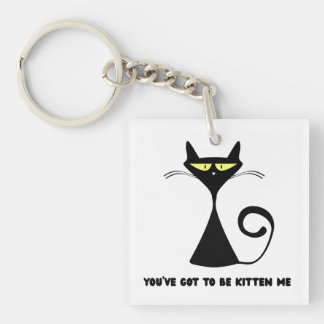 Funny cat "You’ve got to be kitten me" Key Ring