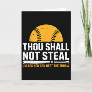 Funny Catcher Softll Lover, Thou Shall Not Steal, Card