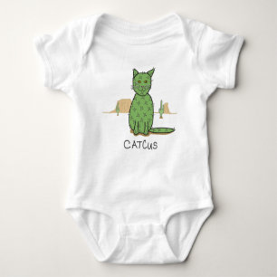 Funny Catcus Cactus Drawing Baby Bodysuit