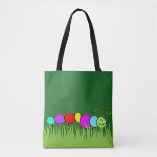 Funny Caterpillar Netty & grass Tote Bag