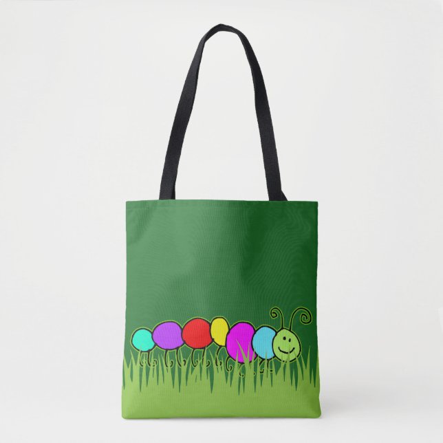 Funny Caterpillar Netty & grass Tote Bag (Front)