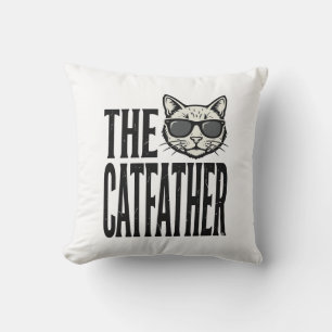 Funny Catfather Vintage Cat Quote Graphic Shirt_1 Cushion