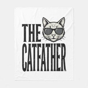 Funny Catfather Vintage Cat Quote Graphic Shirt_1 Fleece Blanket