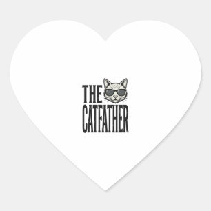 Funny Catfather Vintage Cat Quote Graphic Shirt_1 Heart Sticker