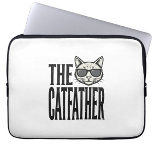 Funny Catfather Vintage Cat Quote Graphic Shirt_1 Laptop Sleeve