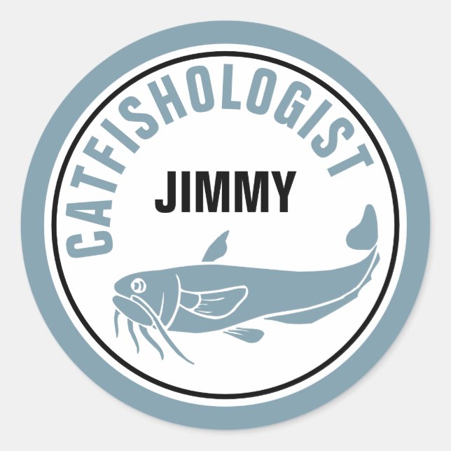 Funny Catfish Humourous Fishing Fried Recipe Cook Classic Round Sticker (Front)