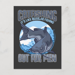 Funny Catfishing Father Fishermen Humour Postcard