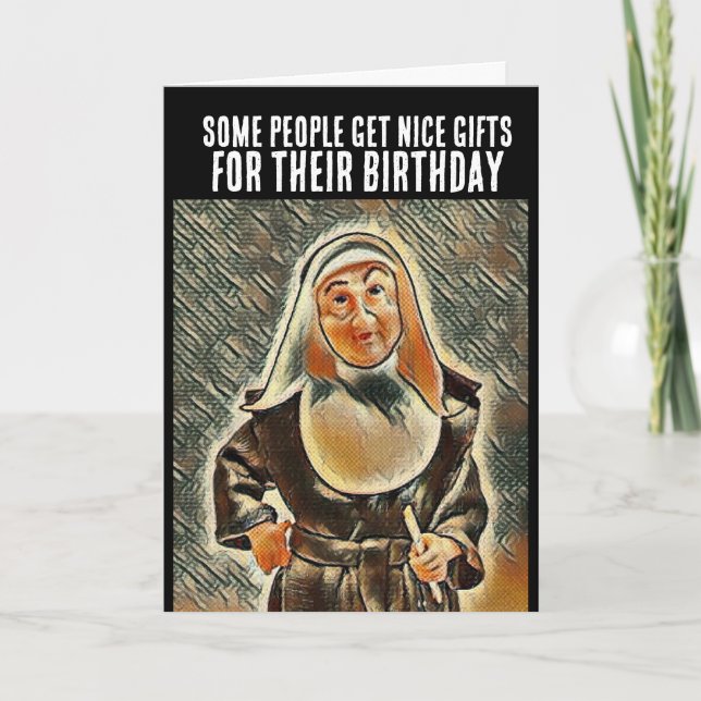 FUNNY CATHOLIC NUN BIRTHDAY CARD CARDS (Front)
