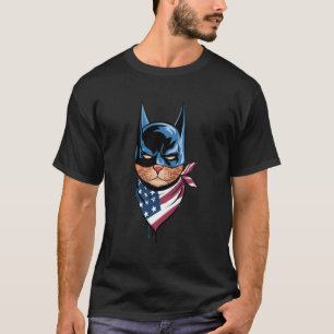 Funny Catman American Protector - Meowica Cat Patr T-Shirt