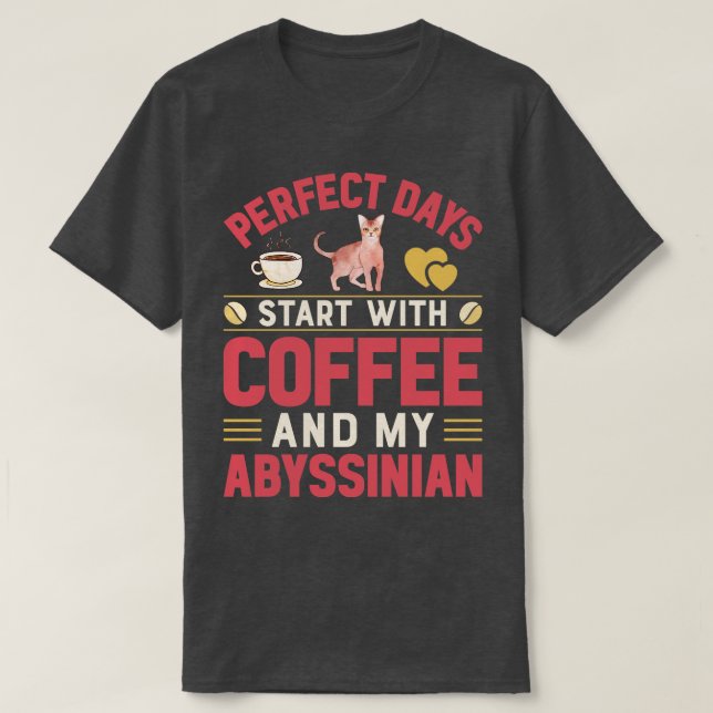 Funny Cats And Coffee Lover 1 T-Shirt (Design Front)