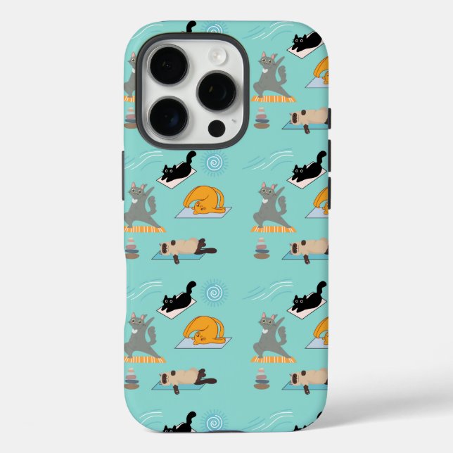 Funny Cats At Yoga Case-Mate iPhone Case (Back)