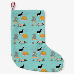 Funny Cats At Yoga Small Christmas Stocking