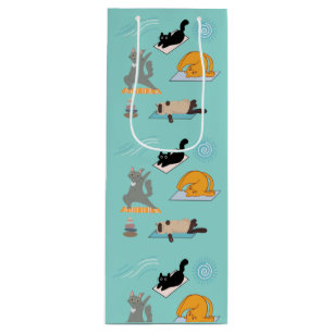 Funny Cats At Yoga Wine Gift Bag