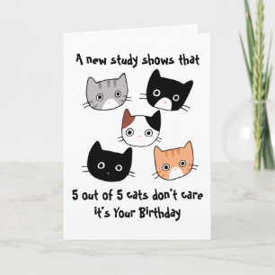 Funny Cats Birthday, cat loving friends birthday Card