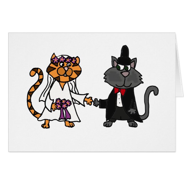 Funny Cats Bride and Groom wedding Art (Front Horizontal)