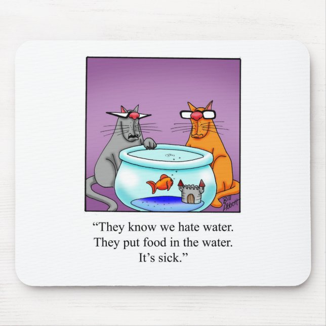 Funny Cats Cartoon Gift! Mouse Pad (Front)