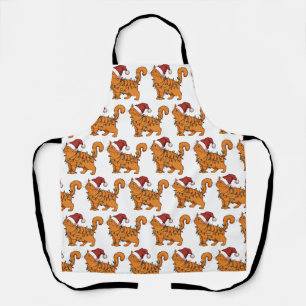 Funny Cats Christmas Orange Cat Mum Pet Lover Xmas Apron