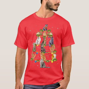 Funny Cats Christmas Tree Ornament Decor Cute T-Shirt