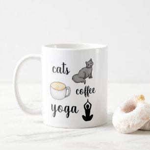 Funny Cats Coffee Yoga Lover Mug
