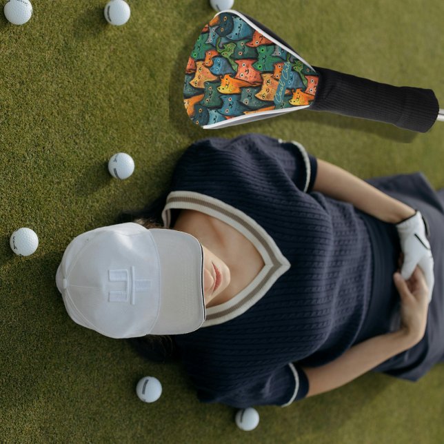 Funny Cats Colourful  Golf Head Cover (Funny Cats Colorful Golf Head Cover)