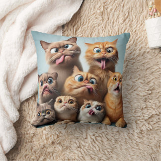 funny cats expressions cushion