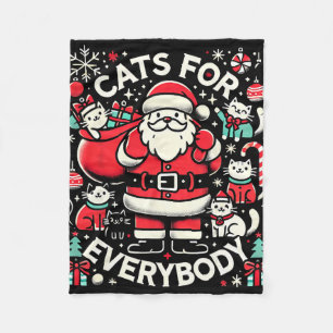 Funny Cats For Everybody Ugly Christmas Funny Xmas Fleece Blanket