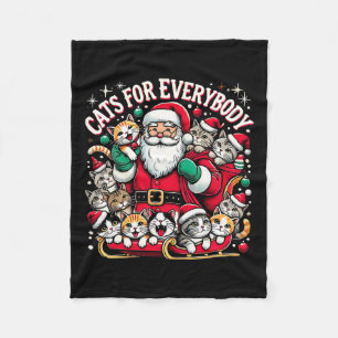 Funny Cats For Everybody Ugly Christmas Funny Xmas Fleece Blanket