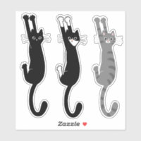 Funny Cats Hanging On | Black Cat, Tuxedo, Tabby