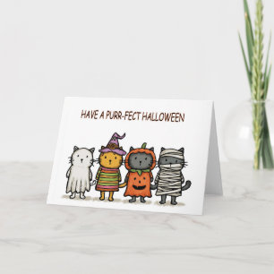 Funny Cats Happy Halloween  Card