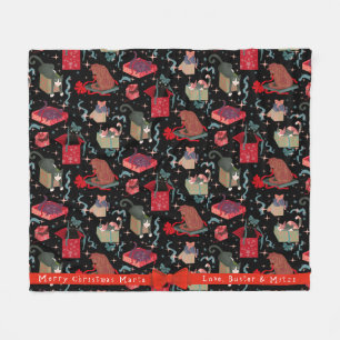 Funny Cats In Christmas Boxes Personalized   Fleece Blanket