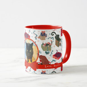Funny Cats In Christmas Boxes Personalized Photo  Mug